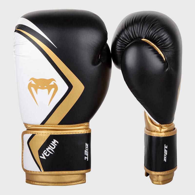Venum Contender 2.0 Boxing Gloves Black / White Gold > Free Shipping
