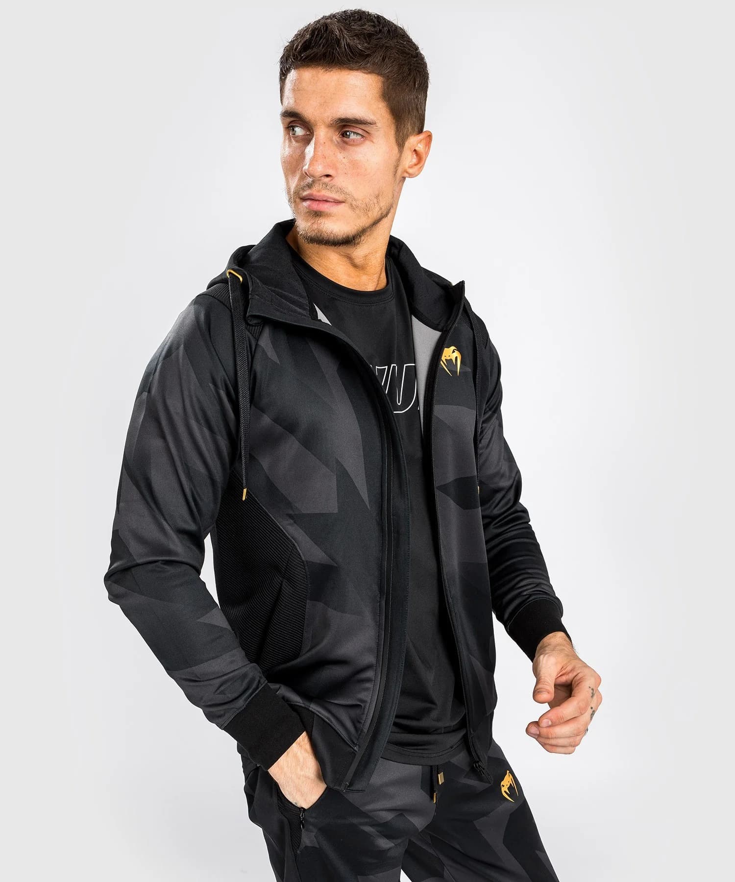 Venum Sudadera con capucha Reorg para hombre, color negro