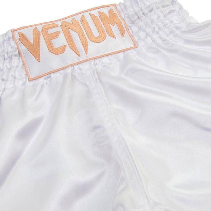 Pantalones Muay Thai Venum Classic blanco / oro Niños