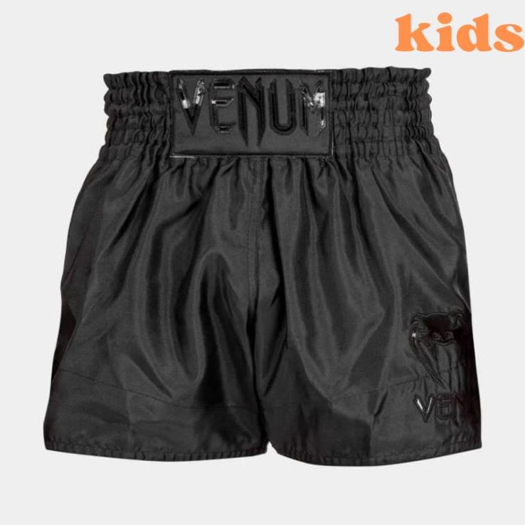 Pantalones Muay Thai Venum Classic negro mate - niños