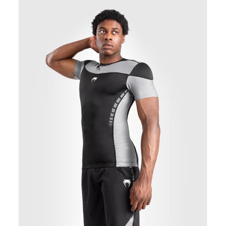 Rashguard manga corta Venum Tempest - negro gris