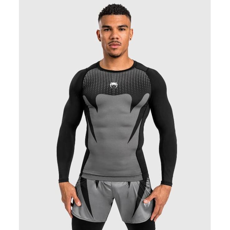 Rashguard manga larga Venum Attack - negro gris