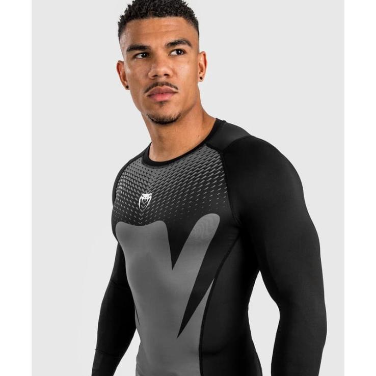 Rashguard manga larga Venum Attack - negro gris