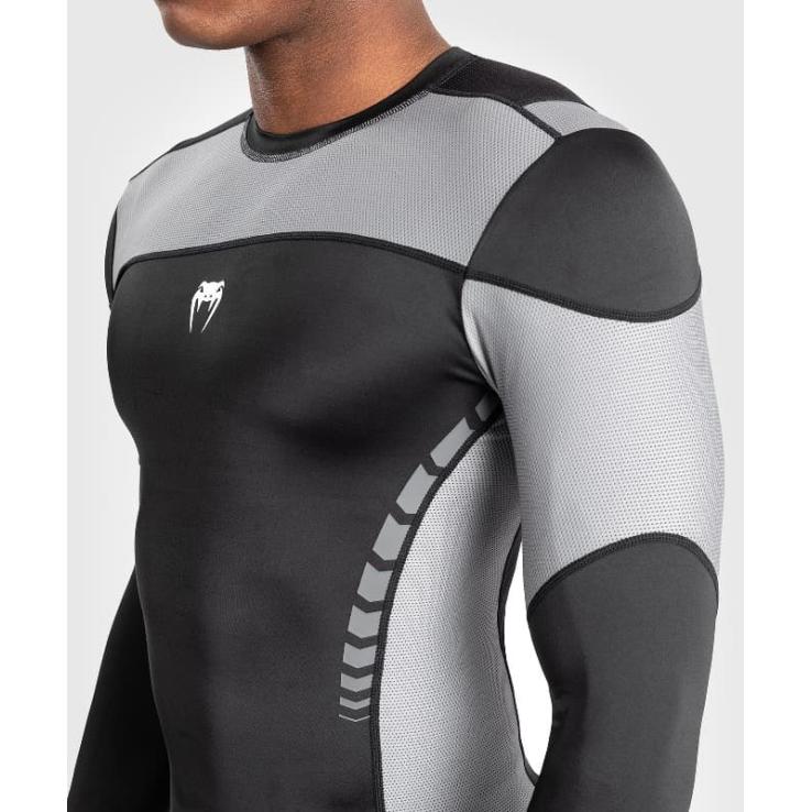 Rashguard manga larga Venum Tempest - negro gris