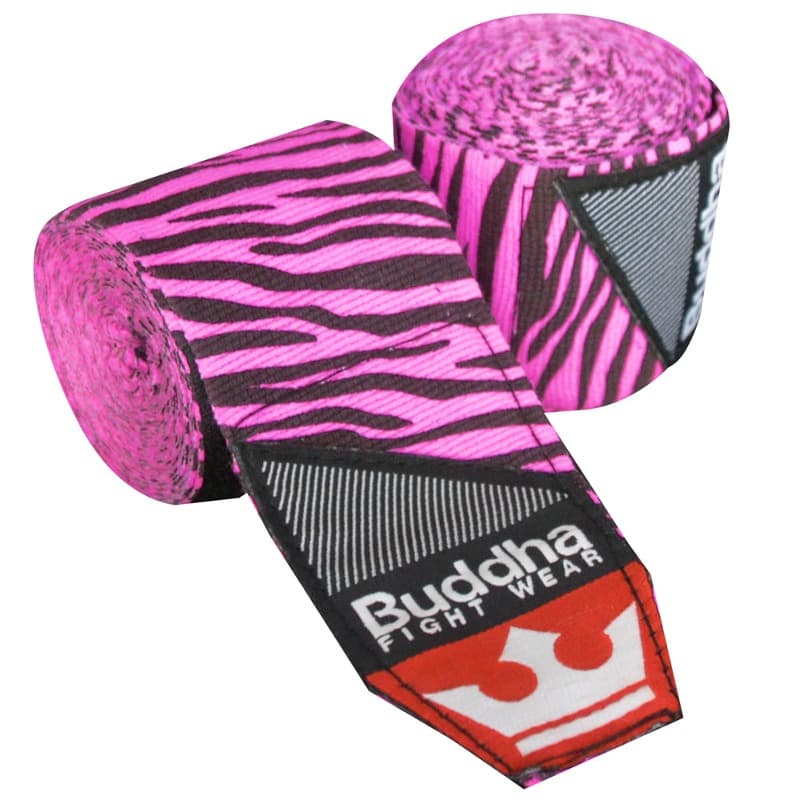 Semi-elastic Zebra Pink Boxing Handwraps > Free Shipping